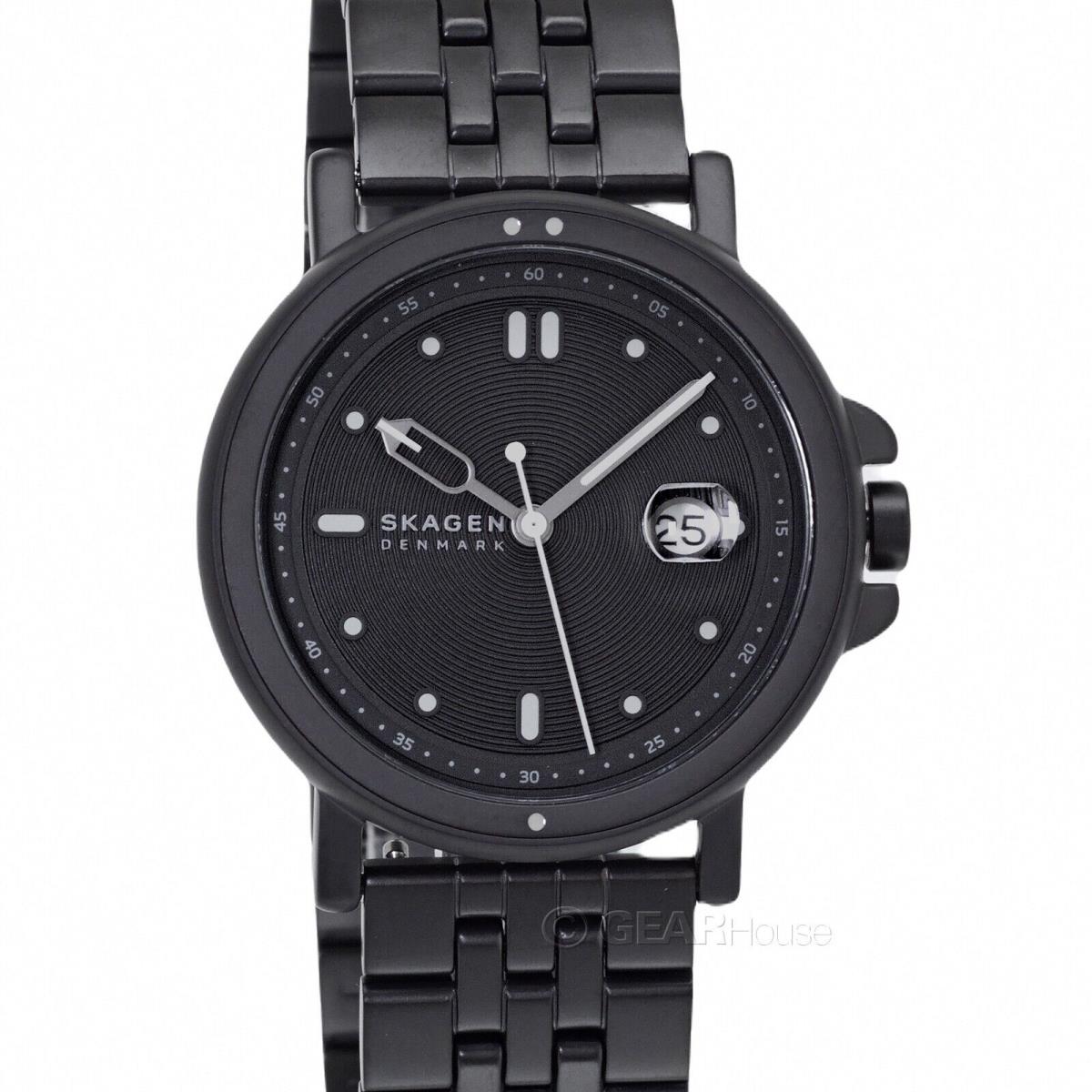 Skagen Signatur Sport Mens Casual Watch Black Dial Matte Stainless Steel Band
