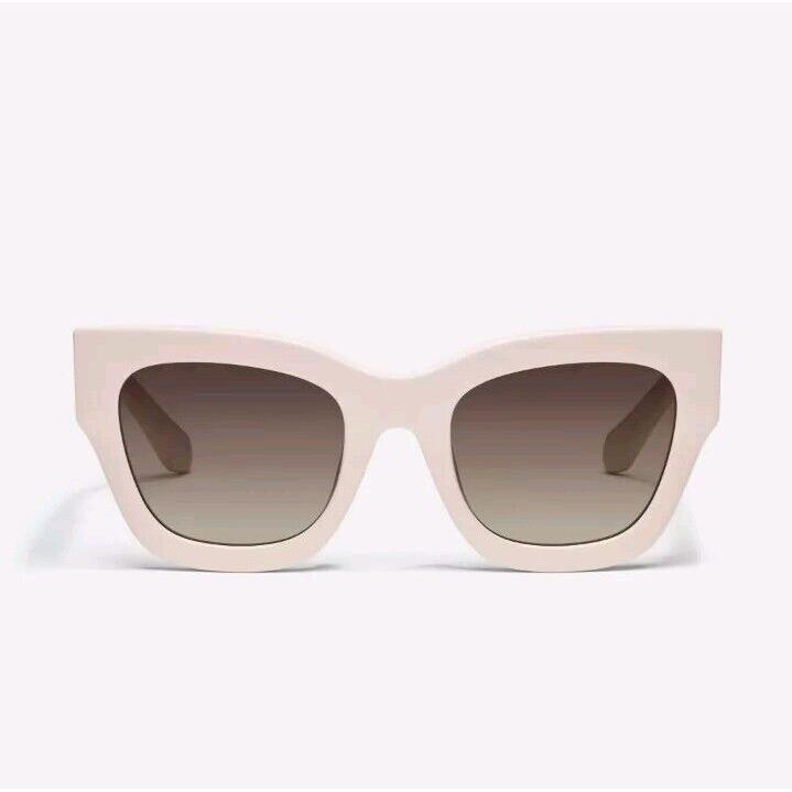 Quay By The Way Womens Sunglasses Champagne Oversized Square Smoke Lens