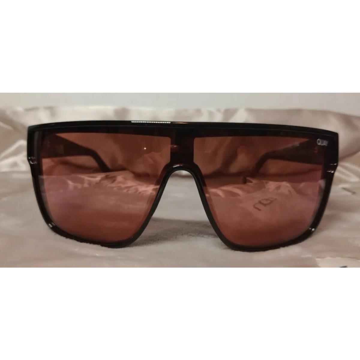 Quay Sunglasses Nightfall Curve Black Frame/brownpink Lens