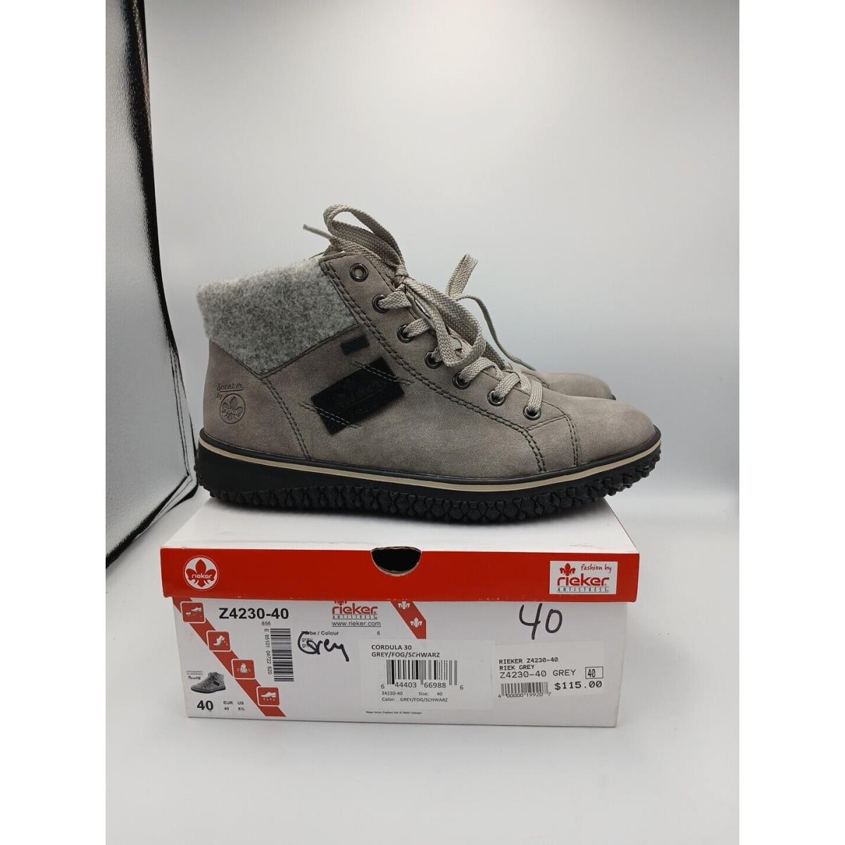 Rieker Cordula 30 Gray Boot/all-weather Shoe Z4230-40 Women Size US 8.5 Eur 40