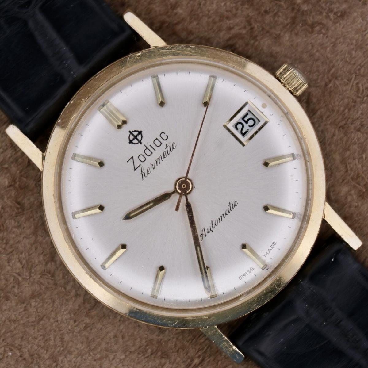 Zodiac Hermetic 14k Gold Automatic Date N/a