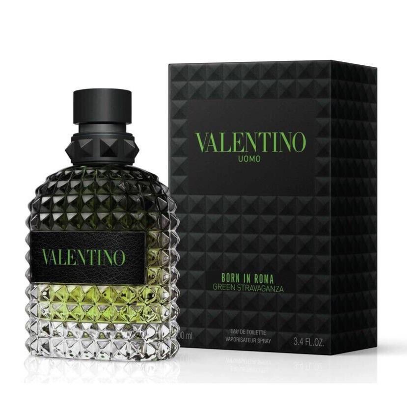 Valentino Uomo Born In Roma Green Stravaganza 3.4oz Edt For Men Box