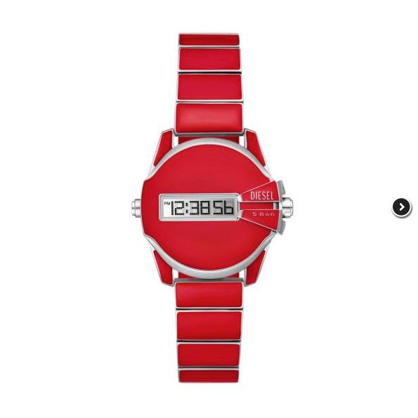 Diesel Baby Chief Digital Red Enamel Stainless Steel Watch DZ2192