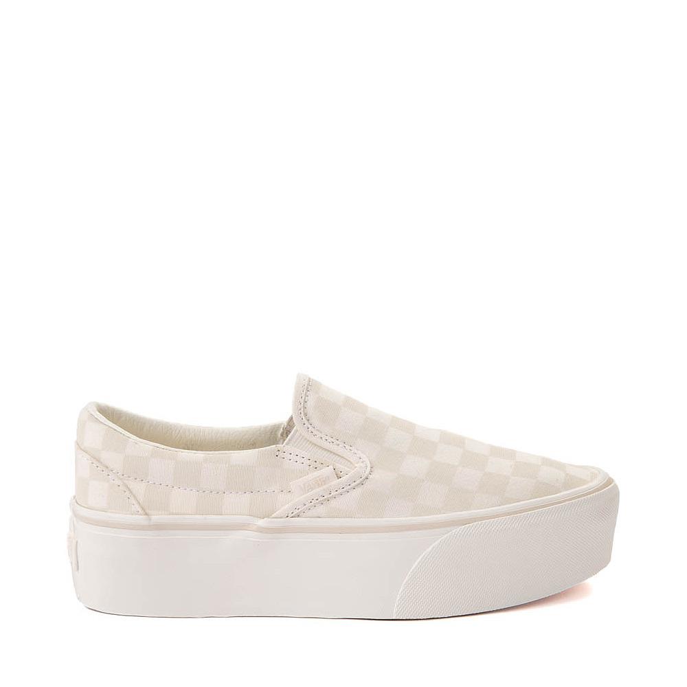 Vans Slip On Stackform Sneaker Marshmallow Turtle Dove Checkerbd Women 6-11