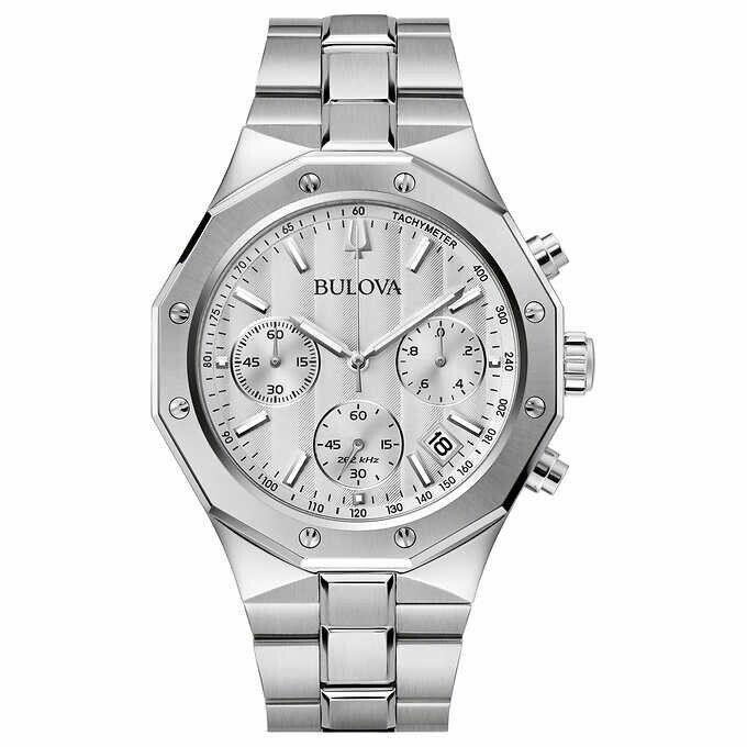 Bulova Classic Chronograph Stainless Steel Quartz Men`s Watch 96B408