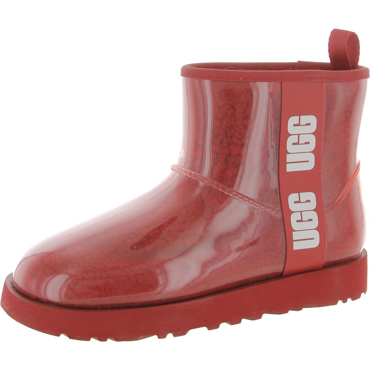 Ugg Womens Classic Clear Mini Waterproof Ankle Winter Boots Shoes Bhfo 6328 Red