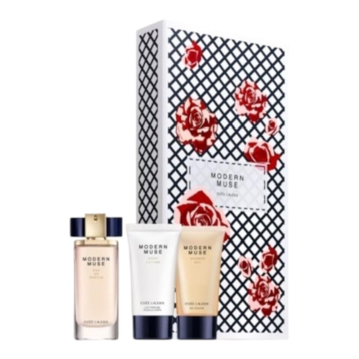 Estee Lauder 3 PC Modern Muse Eau de Parfum Body Lotion Shower Gel Gift Set