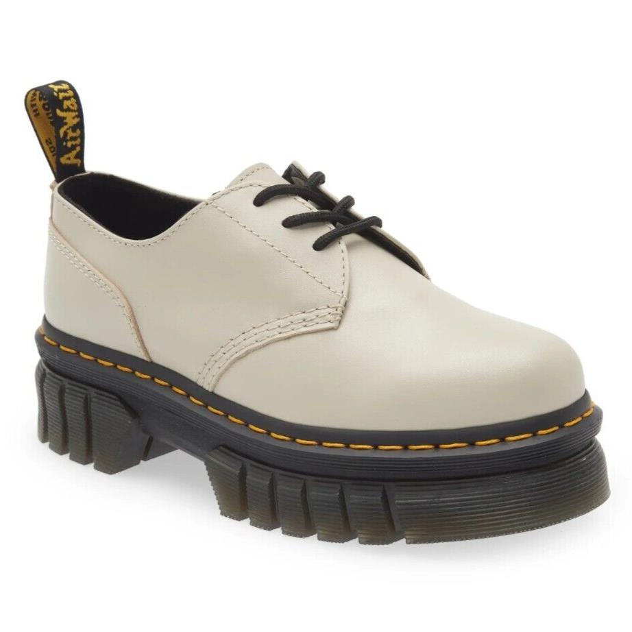 Dr. Martens Womens Audrick 3-Eye Leather Platform Shoes Cobblestone Grey US 10