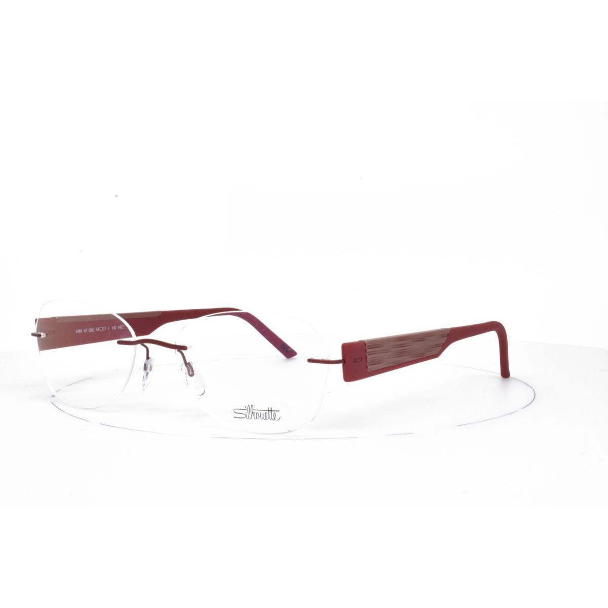 Silhouette Rimless Eyeglasses Burgundy Red 54-17-140