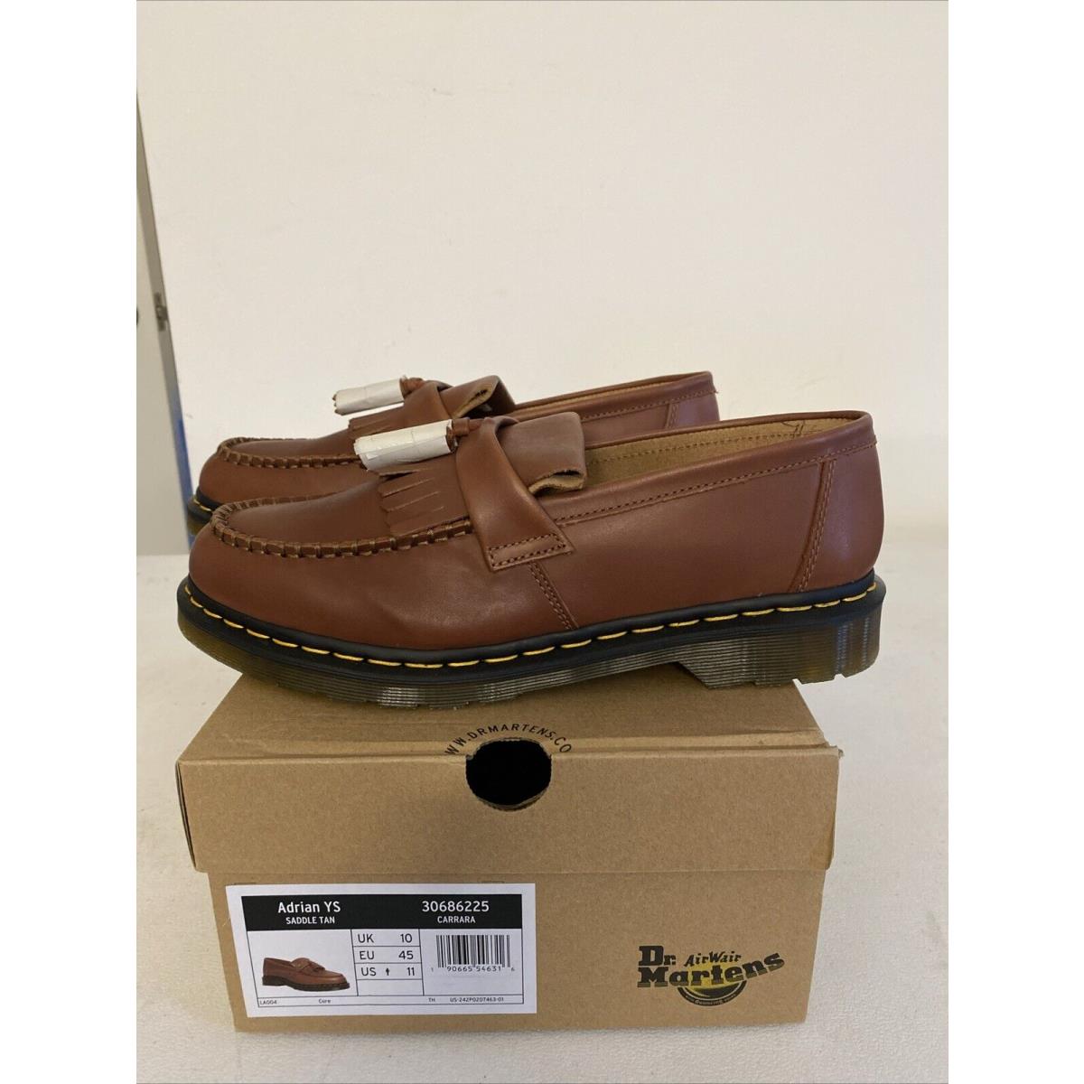 Dr. Martens Mens Adrian Loafers US 11 EU 45 Saddle Tan Brown Carrara Leather