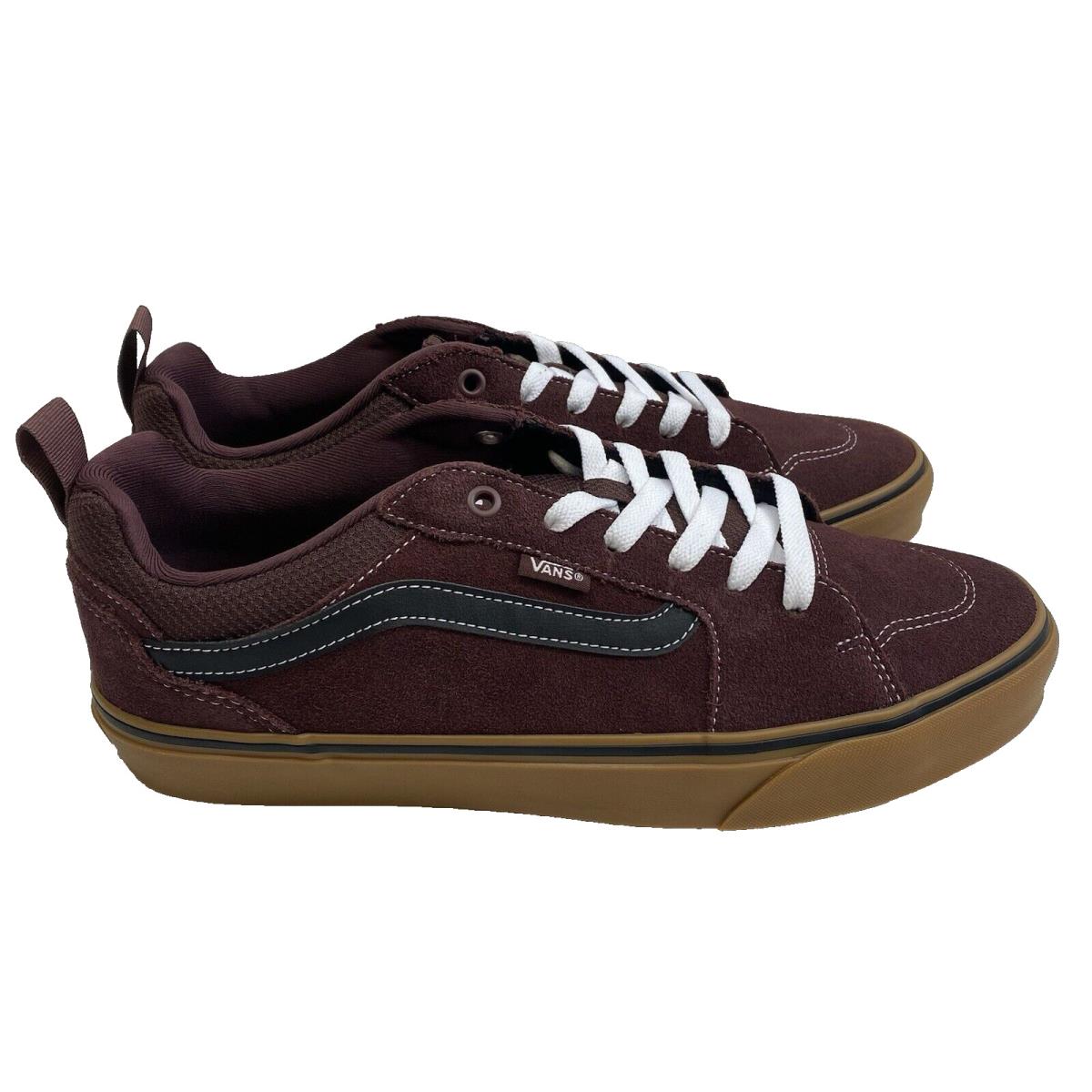 Vans Filmore Suede Gum Sole Men`s 10.5 Chocolate Black Skater Padded Lace Up