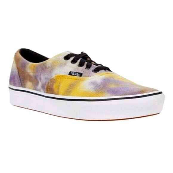 Vans Era Womens Comfycush Purple Yellow Tie Dye Shoes Size 8.5