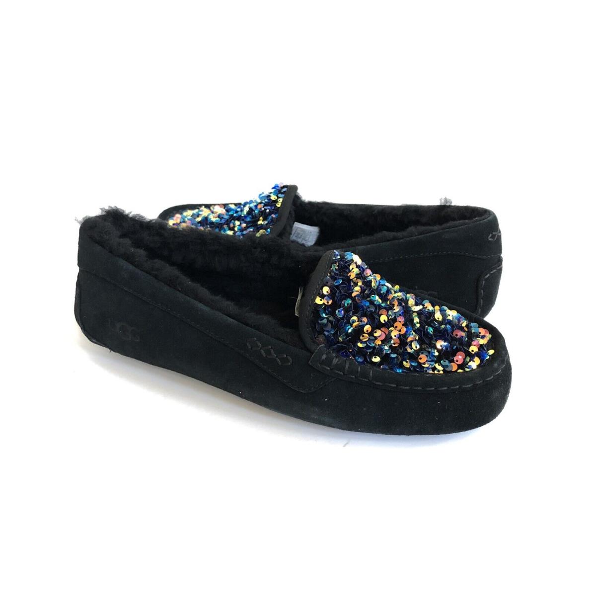 Ugg Ansley Stellar Sequin Black Moccasin Shoes US 7 / EU 38 / UK 5