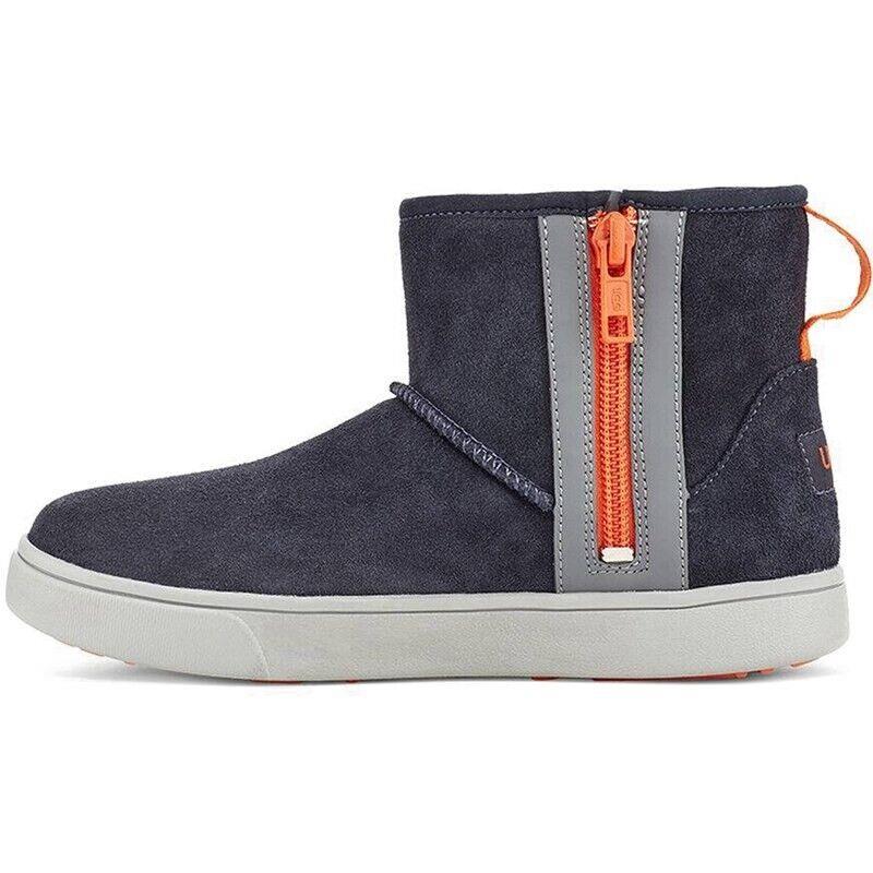 Ugg Z117110 Kids Navy Suede Adler Sneaker Zip Boots Size US 5 EU 37