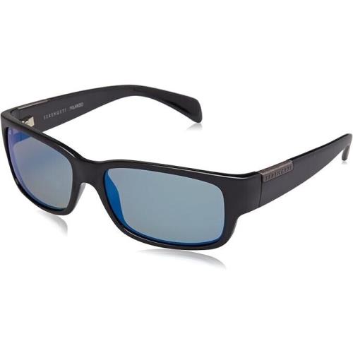 Serengeti 8267 Merano Satin/shiny Black Frame Polarized 555nm Blue Lens