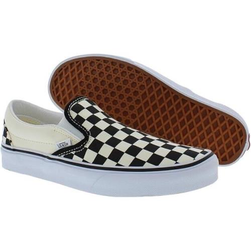 Vans Classic Slip-onsneakers Skateboarding Shoes Blk/wht Chkrbrd Size 8.5