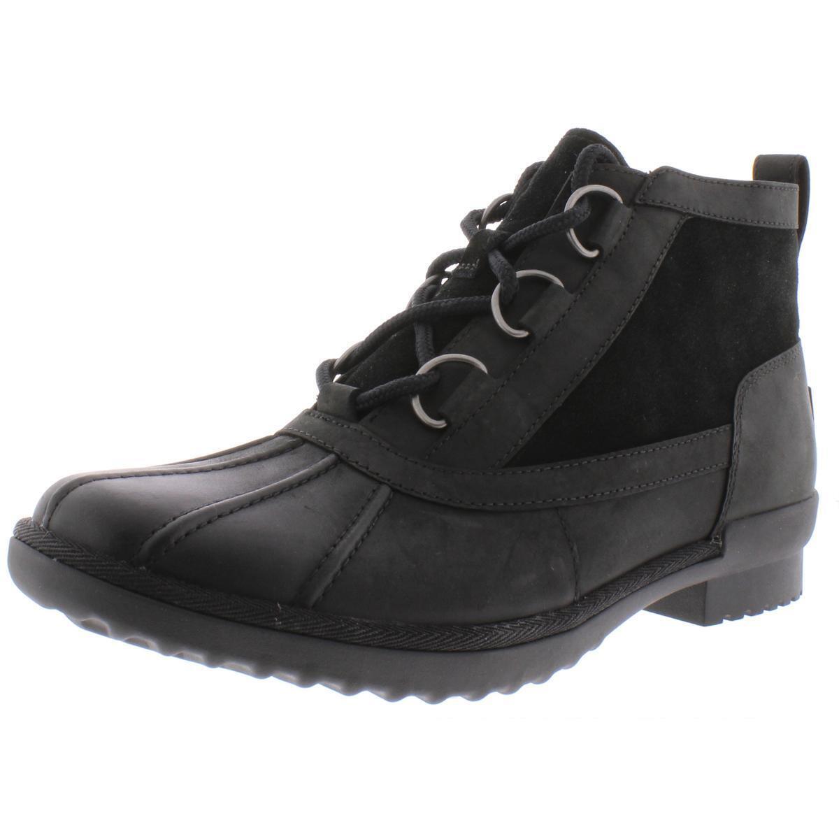 Ugg Womens Heather Black Suede Winter Ankle Boots Shoes 8 Medium B M Bhfo 6877