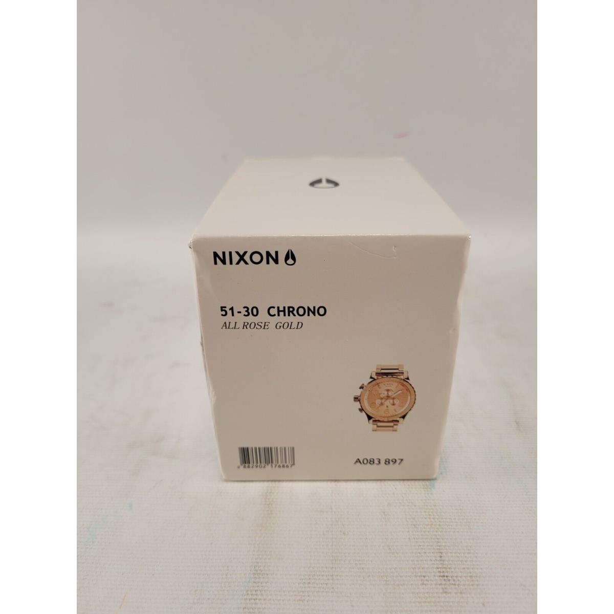 Nixon Watch Men 51-30 Chrono Chronograph All Rose Gold A083897 A083-897