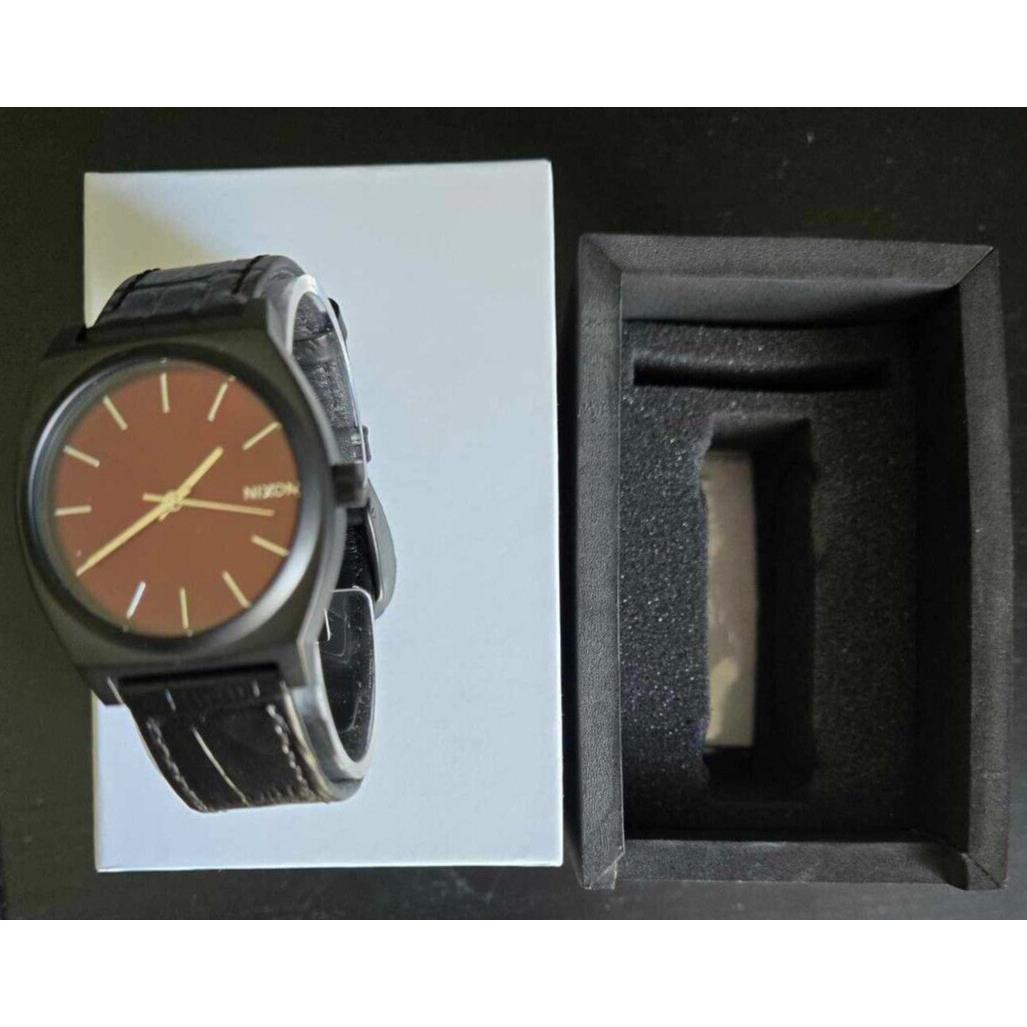 Nixon Time Teller Women`s Wristwatch Black Gator A045 1886