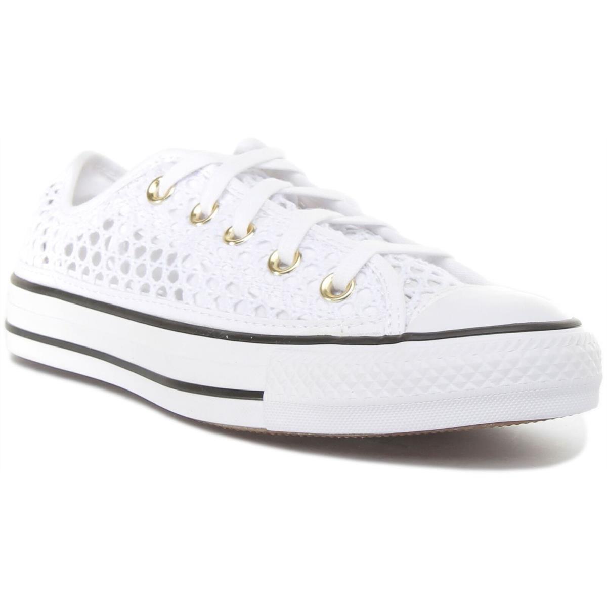 Converse 565495C All Star Gold Eyelets Womens Sneaker White Black US 5.5 - 10