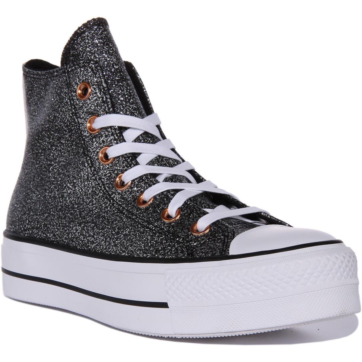 Converse A01301C CT AS Metallic Glitter Lift Mens Sneakers Black White US 4 - 13