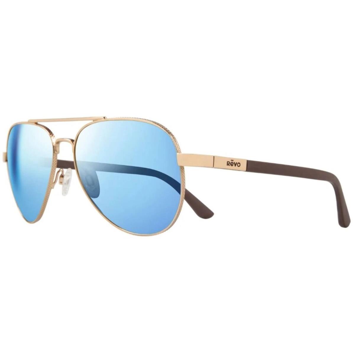 Revo Unisex Sunglasses Raconteur Blue Water Lens Pilot Gold Frame RE-1011 04 BL