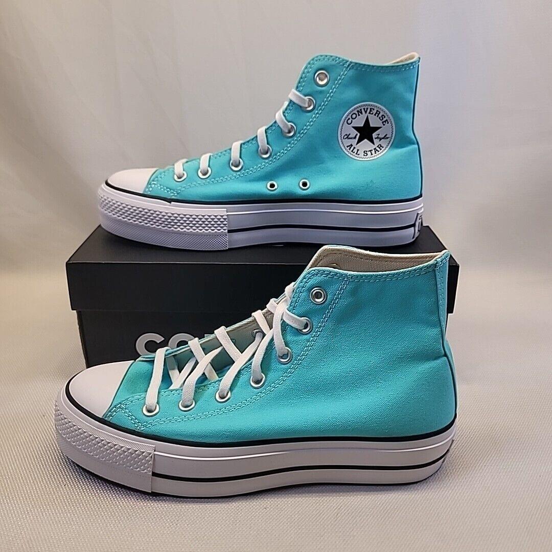 Converse Chuck Taylor All Star Ctas Lift Hi Platform Shoes Cyan Women`s Size 9