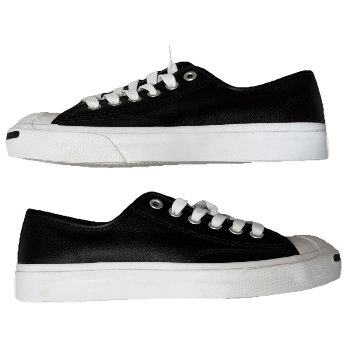 Converse Jack Purcell Low Black Leather White 164224C Women s Sz 5