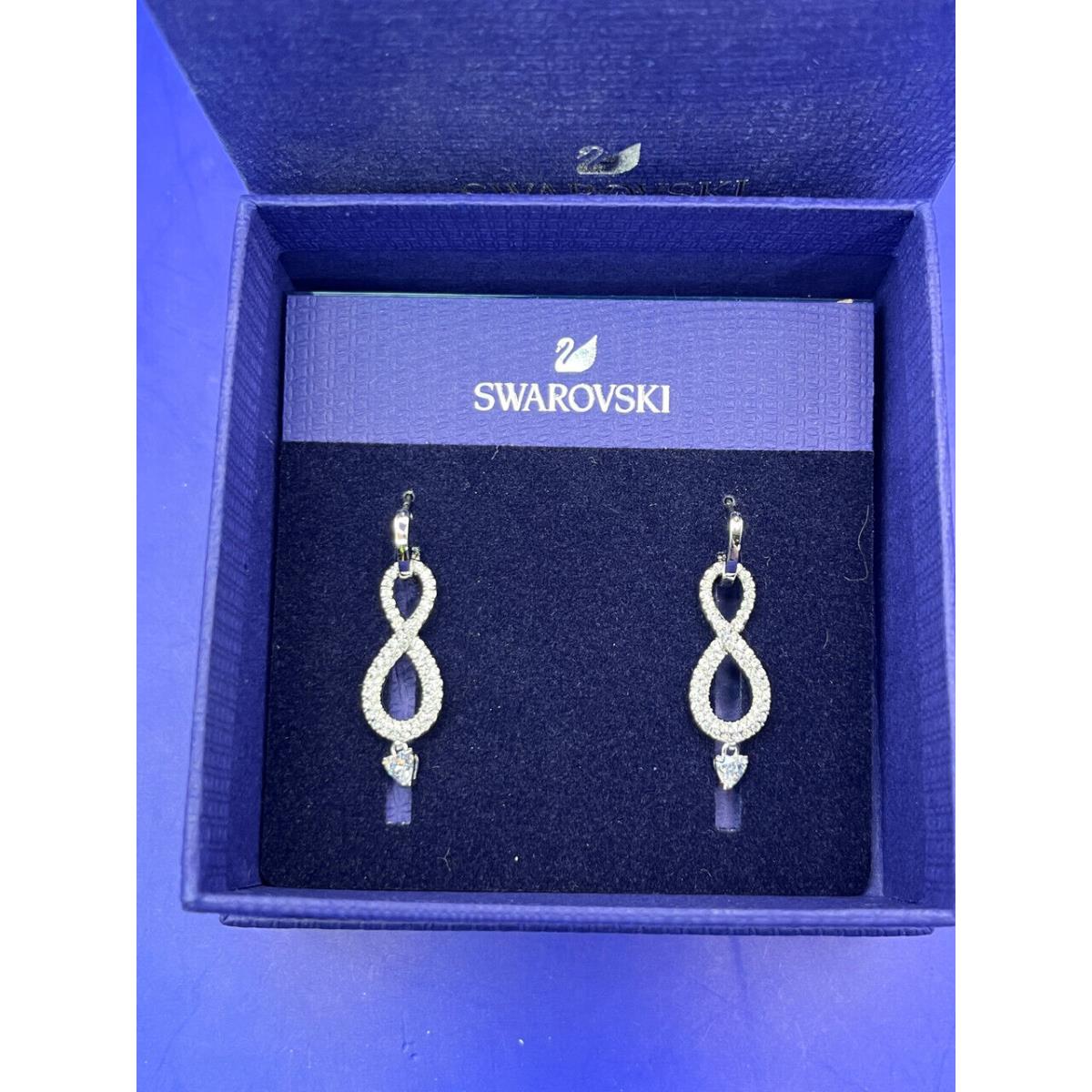 Swarovski Infinity Drop Earrings CZ Silver-toned