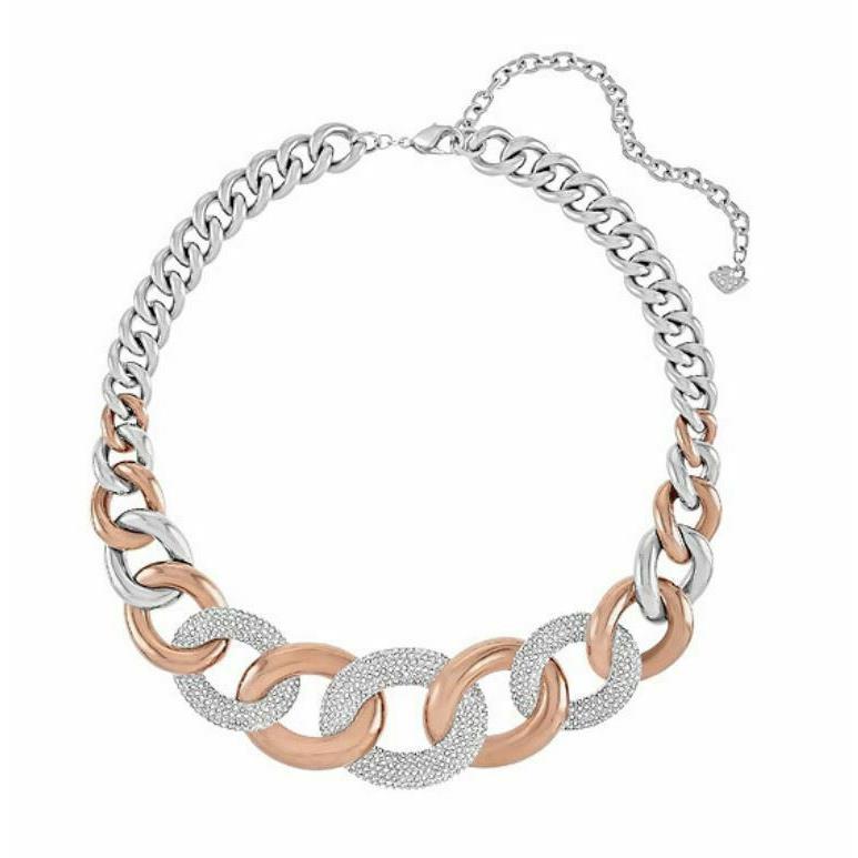 Swarovski Bound Large Necklace Rose Gold Palladium Plated 5089276 Box$399