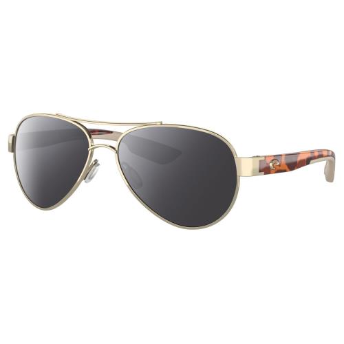 Costa Del Mar Loreto Women`s Pilot Polarized Sunglasses Rose Gold Tortoise 56 mm