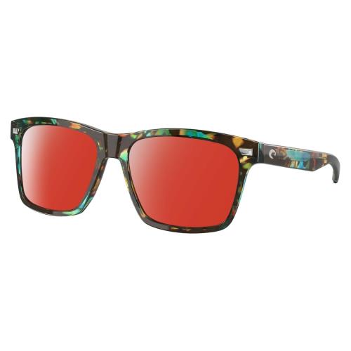 Costa Del Mar Aransas Unisex Polarized Sunglass Blue Brown Tortoise Havana 58 mm Red Mirror Polar