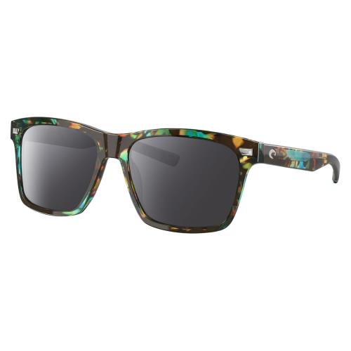 Costa Del Mar Aransas Unisex Polarized Sunglass Blue Brown Tortoise Havana 58 mm Smoke Grey Polar