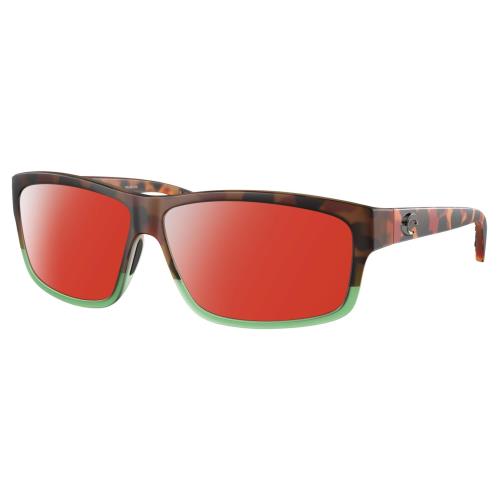 Costa Del Mar Cut Unisex Polarized Sunglasses Tortoise Havana Green Tortuga 60mm Red Mirror Polar