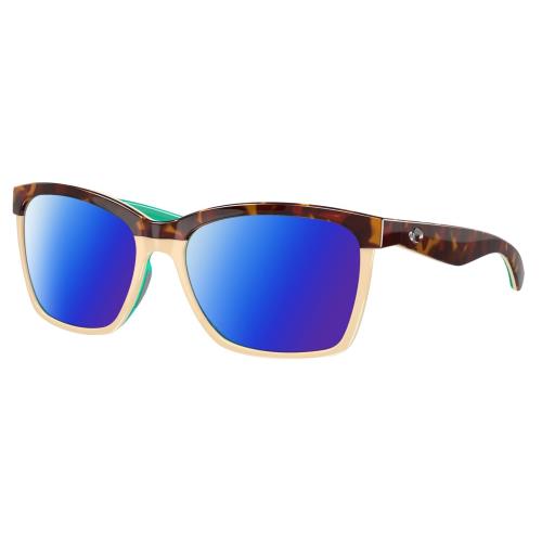 Costa Del Mar Anaa Women Polarized Sunglasses Tortoise Havana Blue 55mm 4 Option Blue Mirror Polar