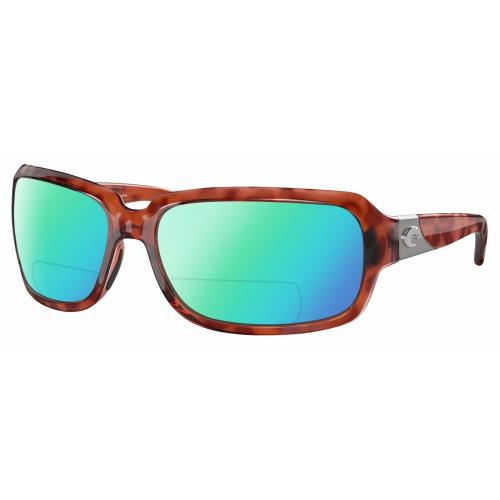 Costa Del Mar Isabela Women`s Polarized Bifocal Sunglasses Tortoise Havana 64 mm Green Mirror