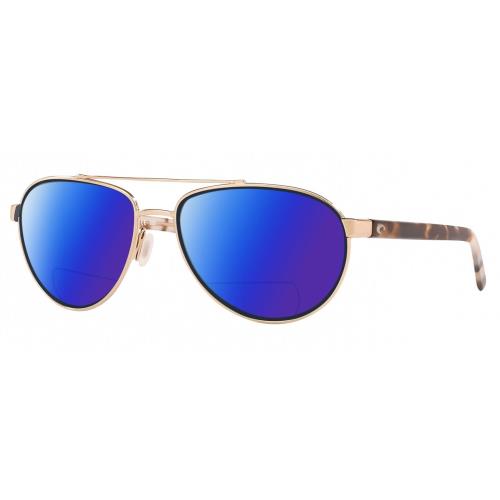 Costa Del Mar Fernandina Women`s Polarized Bifocal Sunglasses Gold Tortoise 57mm Blue Mirror