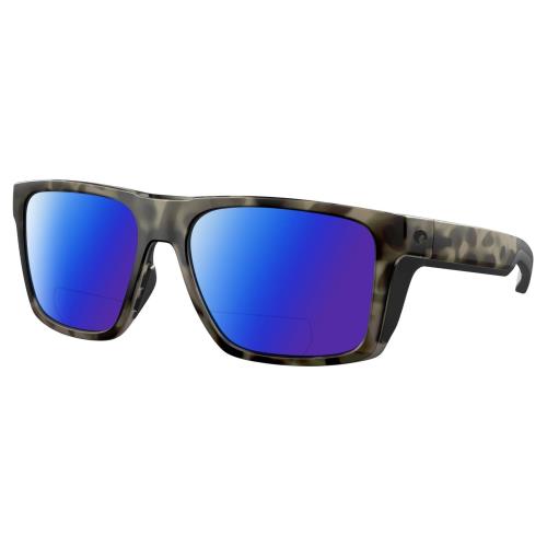 Costa Del Mar Lido Unisex Polarized Bifocal Sunglasses Gray Brown Wetlands 57 mm Blue Mirror