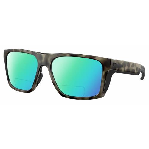 Costa Del Mar Lido Unisex Polarized Bifocal Sunglasses Gray Brown Wetlands 57 mm Green Mirror