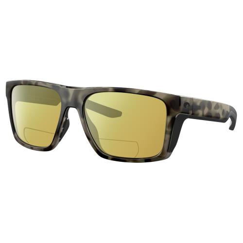 Costa Del Mar Lido Unisex Polarized Bifocal Sunglasses Gray Brown Wetlands 57 mm Yellow