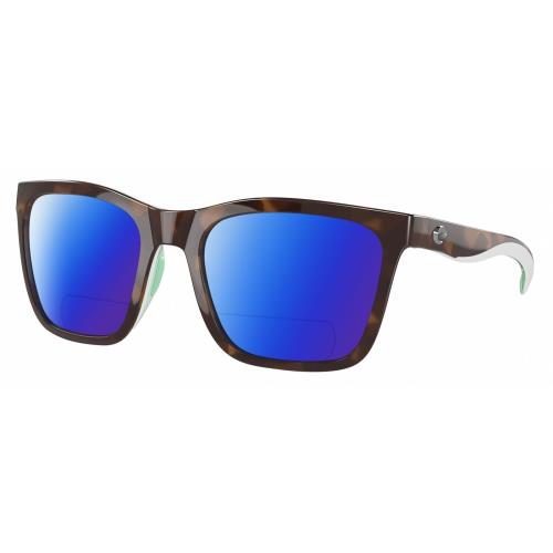 Costa Del Mar Panga Cateye Polarized Bifocal Sunglass Tortoise Havana White 56mm Blue Mirror