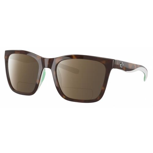 Costa Del Mar Panga Cateye Polarized Bifocal Sunglass Tortoise Havana White 56mm Brown