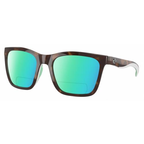 Costa Del Mar Panga Cateye Polarized Bifocal Sunglass Tortoise Havana White 56mm Green Mirror