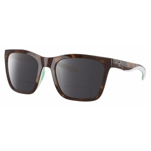 Costa Del Mar Panga Cateye Polarized Bifocal Sunglass Tortoise Havana White 56mm Grey