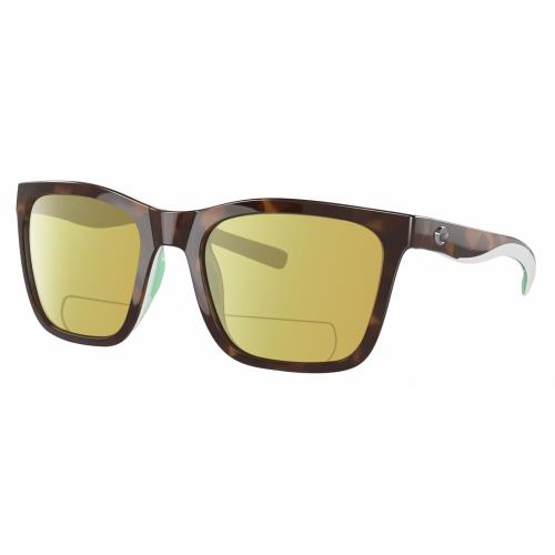 Costa Del Mar Panga Cateye Polarized Bifocal Sunglass Tortoise Havana White 56mm Yellow