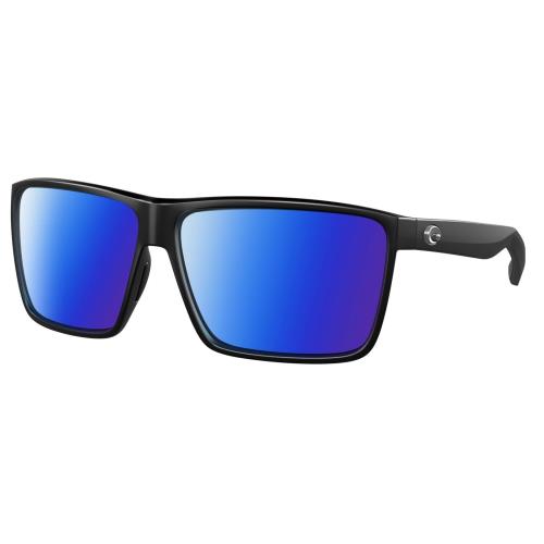 Costa Del Mar Rincon Unisex Designer Polarized Sunglasses Matte Black 63mm 4 Opt Blue Mirror Polar