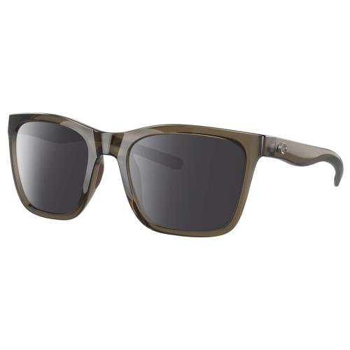 Costa Del Mar Panga Cateye Polarized Sunglasses in Taupe Gray Brown Crystal 56mm Smoke Grey Polar