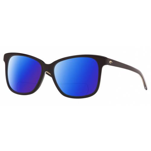 Costa Del Mar May Cat Eye Polarized Bifocal Reading Sunglasses Black 57mm 41 Opt Blue Mirror