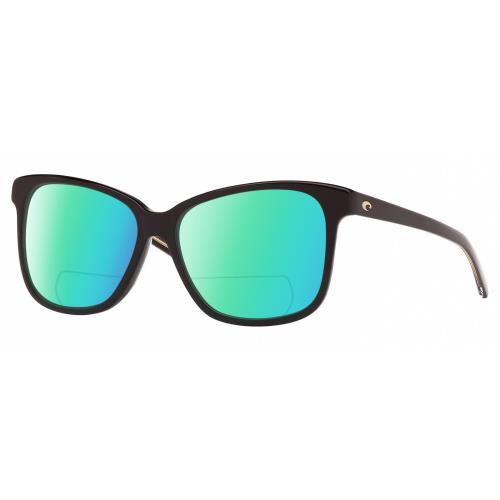 Costa Del Mar May Cat Eye Polarized Bifocal Reading Sunglasses Black 57mm 41 Opt Green Mirror