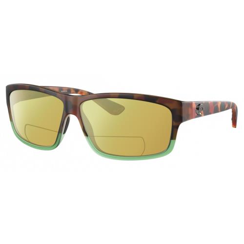 Costa Del Mar Cut Unisex Polarized Bifocal Sunglass Tortoise Green Tortuga 60 mm Yellow